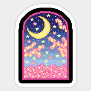 Aesthetic Night Sky Pixel Art Sticker